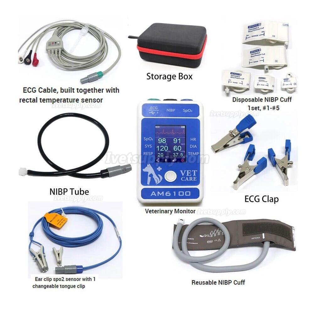 Vet Multiparameter Veterinary Monitor Veterinary Use Digital Blood Pressure Monitor